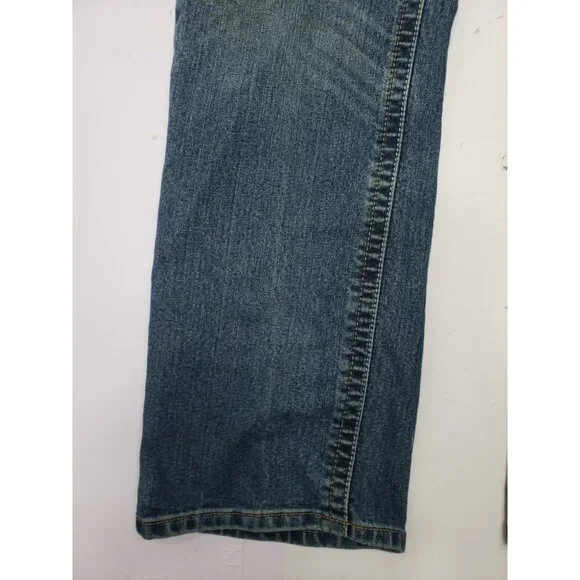 Ariat Men’s M4 Low Rise Dark Wash Denim Blue Boot Cut Jeans Size 34/34 MX12FA16 - Picture 9 of 16